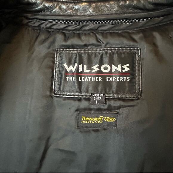 Vintage Wilsons Leather Jacket Womens Size L Black Ultra Insulate Zip Out Lining - Picture 5 of 11